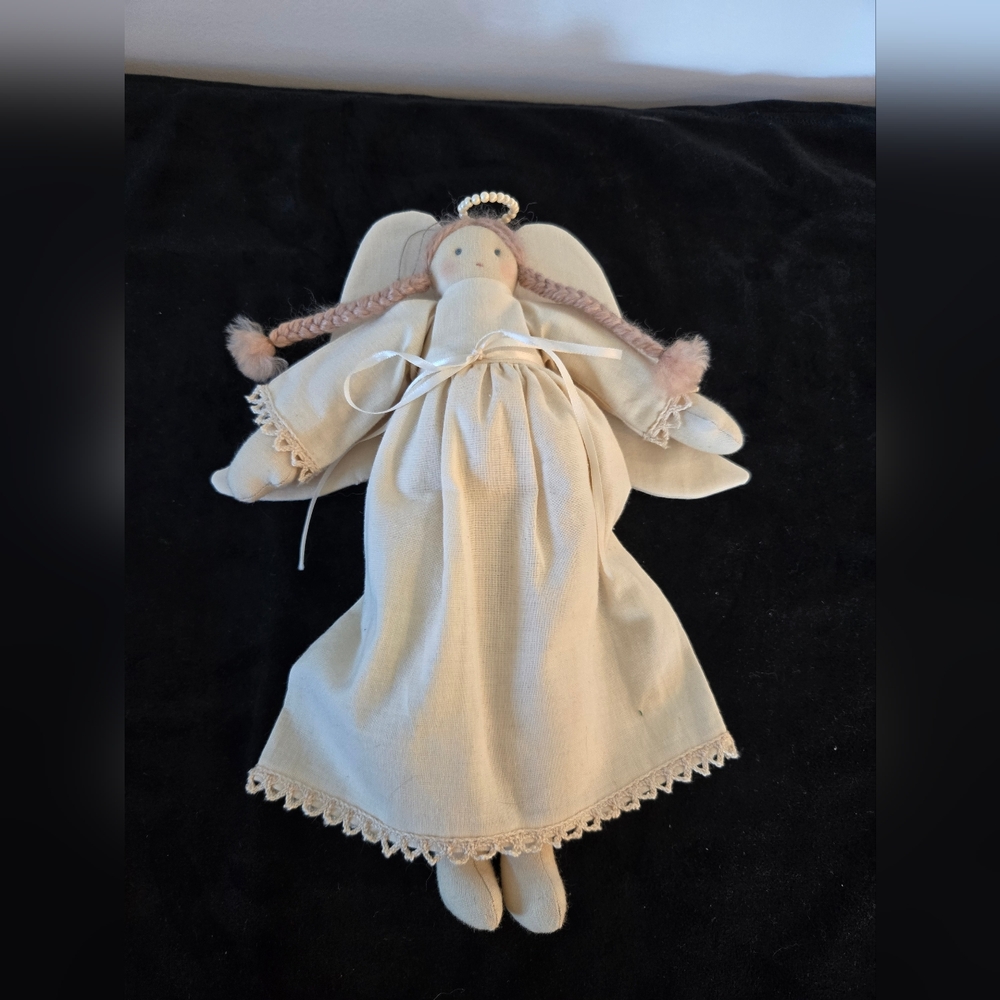 Handcrafted Angel Doll with Cream Dress